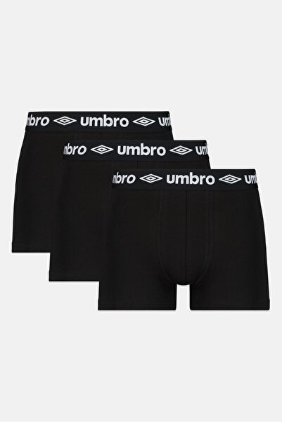 UMBRO بوكسر رجالي بشعار العلامة التجارية، 3 قطع، أسود