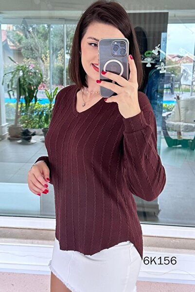 İnce Topuk V-Neck Veronica Knitwear Blouse 6K156
