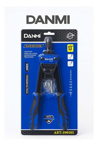 DANMI 13-Inch Hand Riveter – with Multiple Nozzles (3.2/4.0/4.8 mm) – Comfortable Handle and Hig