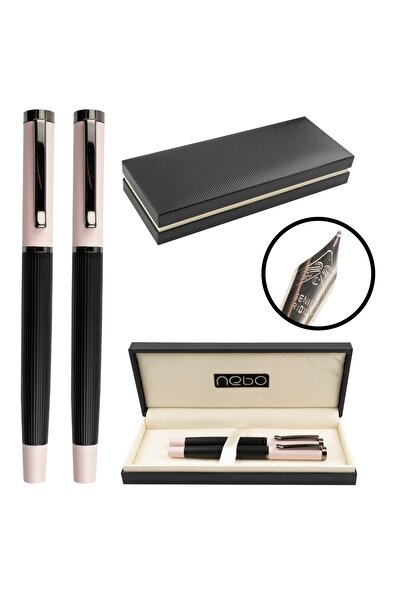 NEBO Set pix + stilou roz, etui negru -