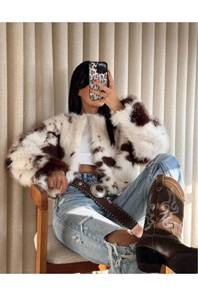 manana fashion Jachetă de blană cu model de design de calitate premium