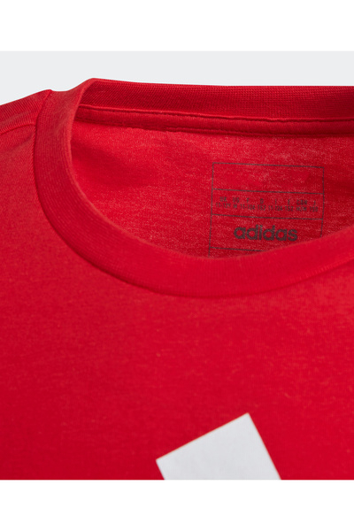 adidas Junior Girls Essentials Big Logo Cotton T-Shirt-Red