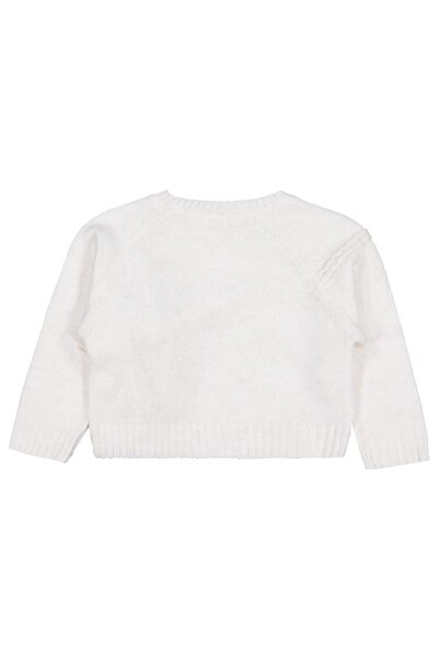 Civil Girls 2-5 Years Old Sweater with Teddy Bear Accessories - Ecru 3-4 Years Old