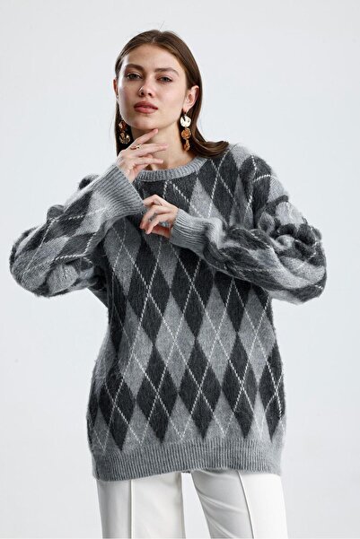 Pollux Γυναικείο πλεκτό πουλόβερ με διαμάντια ροζ χρυσό