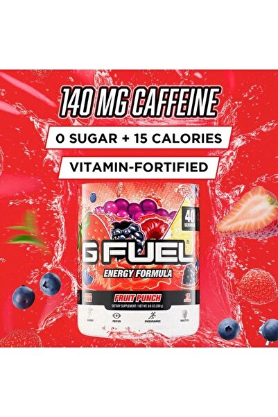 G Fuel علبة مشروبات الفاكهة (40 حصة) تركيبة الطاقة والتحمل المتميزة، 9.8 أونص...