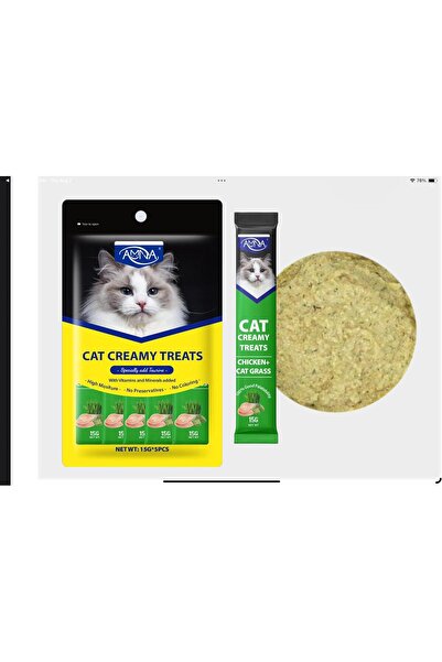 Amna Cat Creamy Treats, Variety Pack, 5 Flavours, Chicken and Blueberry, Salmon, Goat Milk, Fish Oil