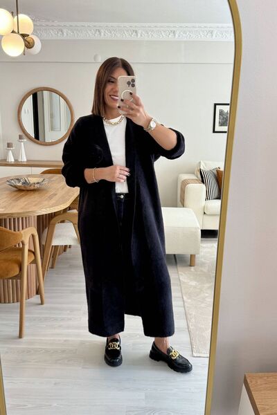 Bucle By Gizem Yumoş Maxi Cardigan Black