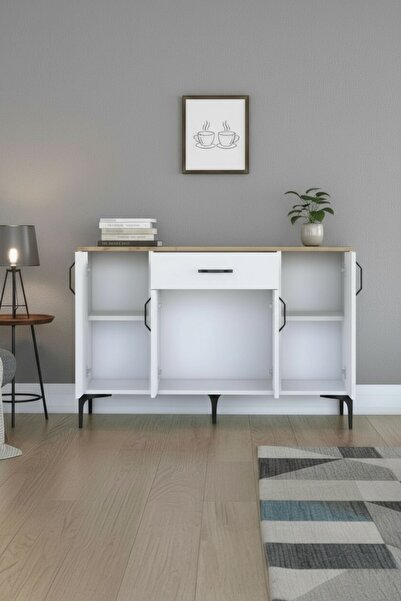 Industrial Living Modern MDF Mutfak Dolabı 120 cm, Geniş Saklama Alanı,Kahve Köşesi