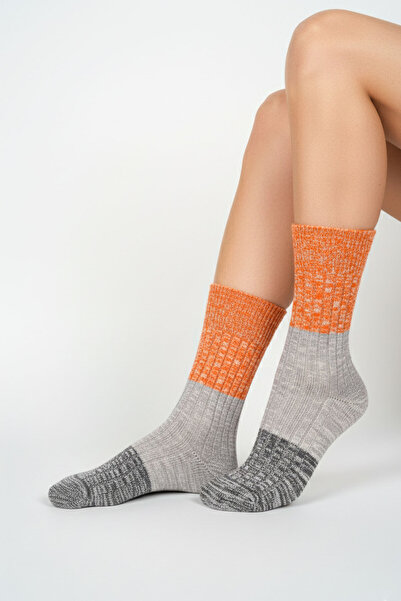 Buluş Organic 3-Piece Flamlı Moline Thick Organic Cotton Socks - Multi-Colored