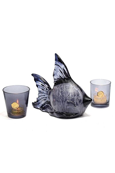 Missi Dekoratif Ocean Art Siyah Balık Heykeli (23 cm)