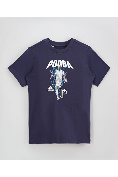 adidas تيشيرت كرة قدم جرافيكي بشعار بوجبا - كحلي داكن