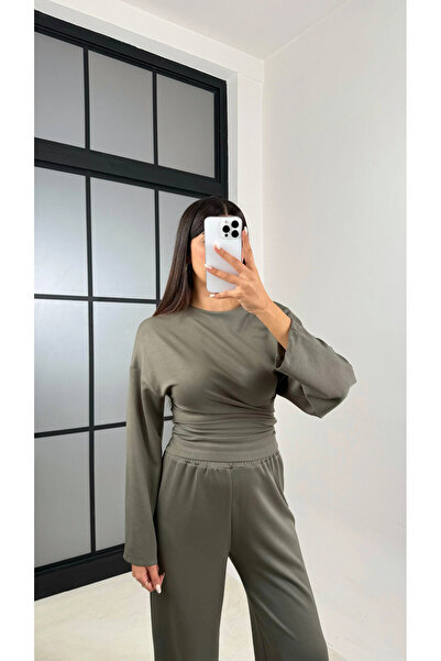 manana fashion Modal Yarasa Sleeve Blouse Pants Two-Piece Set