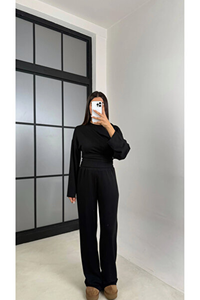 manana fashion Modal Yarasa Sleeve Blouse Pants Two-Piece Set