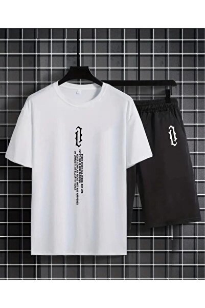 Eşofmancım Set de pantaloni scurti de vară cu imprimeu pentru bărbați