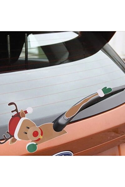 OEM Autocolant decorativ auto de Crăciun, dimensiune 20,7 x 31,5 cm, cerb