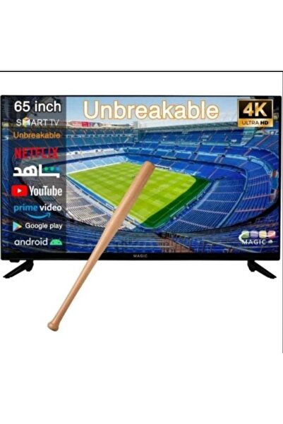 MAGIC WORLD 65-inch Anti-Break TV Screen Magic Android 14 Latest Version High Resolution