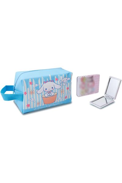 G-Ahora حقيبة مكياج هيلو كيتي مع مرآة مدمجة، حقيبة مستحضرات تجميل كيتي كات محمولة للسفر