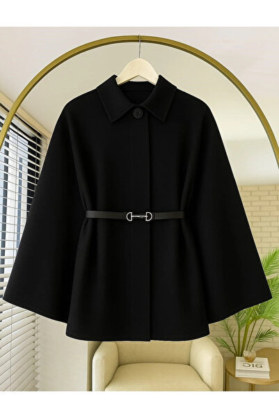 pepule Kara siyah Oversize Panço / Tesettür Tunik Yeni Sezon Rahat Modern Şık Kombin