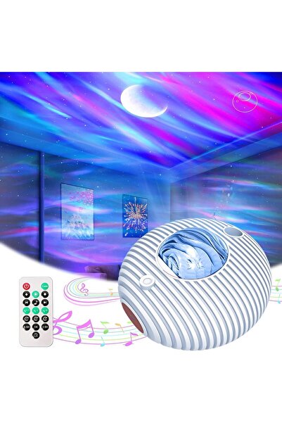 Fipka PRECHANA Flying Saucer Galaxy Projector Aurora Projector 2-in-1, Star Projector with 56 Light Effect