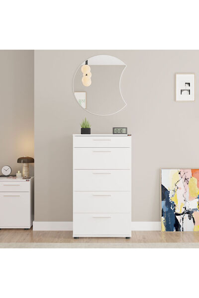 Adore Mobilya Sephia Yemek Odası Aynası Hilal - Diamond Beyaz 67x2x72 cm