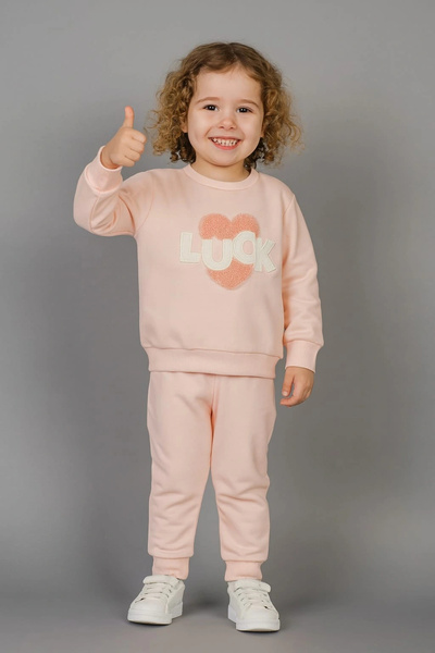 iklimix Luck Heart 100% Cotton Children's Tracksuit Set