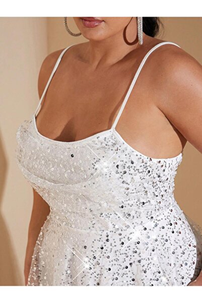pink night lingerie فستان سهرة أبيض لامع
