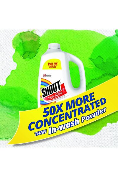 Shout Triple Laundry Stain Remover for Daily Stain Liquid Refill Shout, 60 fl oz