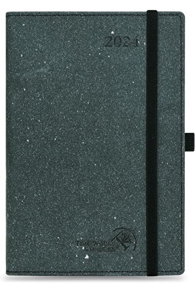 POPRUN Agenda A5 gri 2024 planificator zilnic 21, 5 x 14, 5 cm,