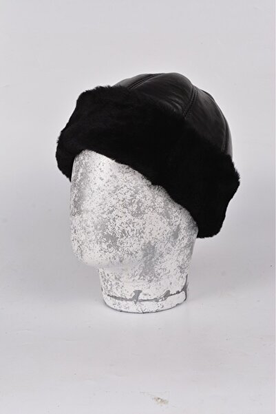 mercantoptan Hakiki Deri Kürklü Kalpak Bere Şapka Kışlık Unisex