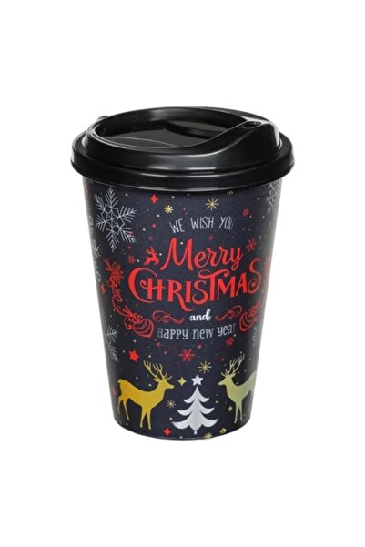 OEM Christmas plastic cup, size 9 x 13 cm, capacity 500 ml, Merry Christmas model