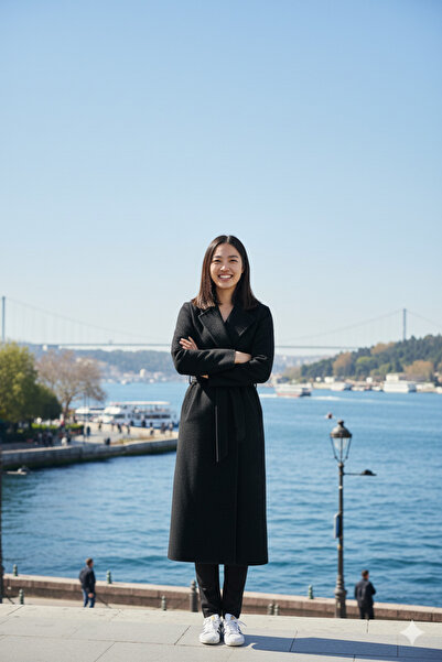 LİMABEL Bsr Black Coat with Belted Pockets Knee Length Comfortable Long Cashmere Winter Women's Coat-7