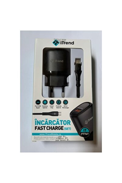 itrend Încărcător Telefon Fast Charge QC3.0, 18W, 1 port USB, cablu Type-C 10...