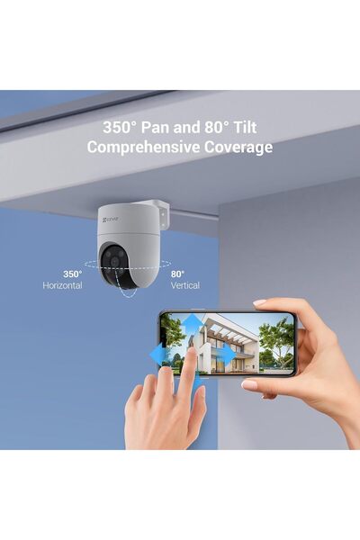 EZVIZ 360° Outdoor Security Camera with Automatic Tracking, Wi-Fi, Human/Motion Detection, Colour N