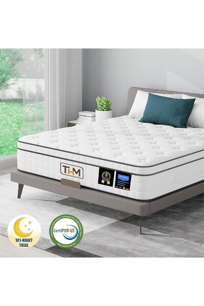 the home mart Home Mart Hybrid 20 cm Pocket Spring Mattress with Memory Foam Gel, Motion Isolation & Pressure Reli