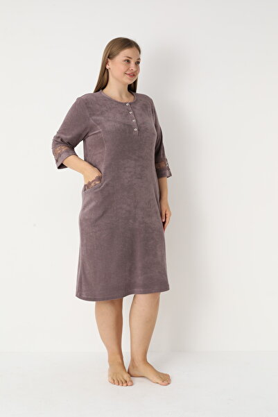 ROMEO LİFE Γυναικείο χειμερινό φόρεμα μεγάλου μεγέθους από μικρούχρηστο ύφασμα μπαμπού 3370