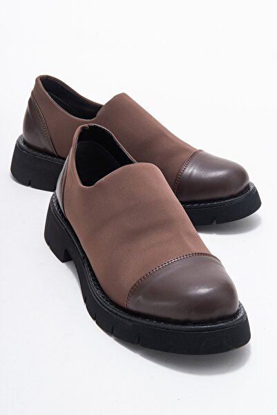 LuviShoes Panola Brown Leather Scuba Women's Casual Shoes