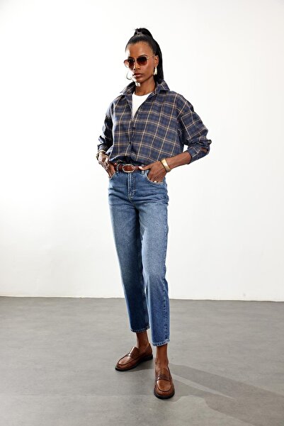 5in1Canpolat Πουκάμισο Ξυλοκόπος με καρό σε μπλε ναυτικό χρώμα