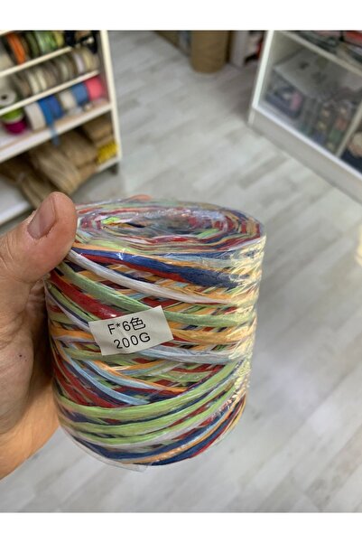 Rengarenk tuhafiye ve hobi Ebruli Rafya İp rafya Kağıt İp rafya İp çanta İpi supla İpi 200 gram