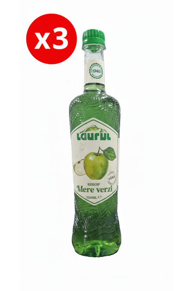 Laurul Set 3 bucati Sirop de Mere Verzi 750 ML