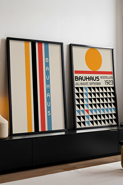 huhuli Tablou modern din 2 piese cu ramă neagră din lemn huhu245