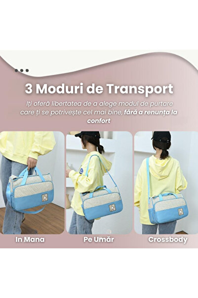 AVYRA Set Genti Bebe 5 Piese Pentru Maternitate Cu Geanta Scutece, Izolator Biberon, Pad Schimbat