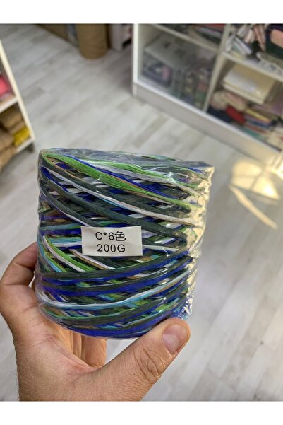 Rengarenk tuhafiye ve hobi Ebruli Rafya İp rafya Kağıt İp rafya İp çanta İpi supla İpi 200 gram