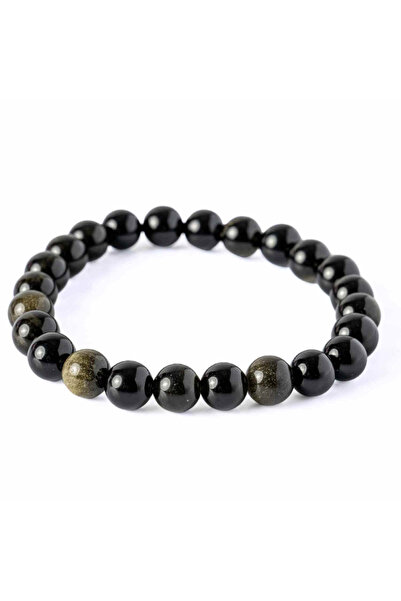 craftmystic Clarity and Protection - 8mm Gold Obsidian Bracelet