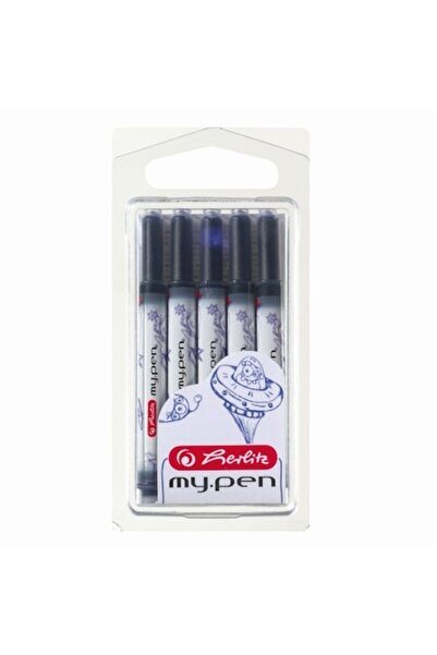 Herlitz Set de 5 rezerve MyPen, universale, blister, albastre