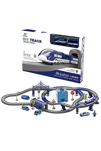 OEM Police electric train circuit with accessories, 92 pieces, DIY, TR1005 Autree