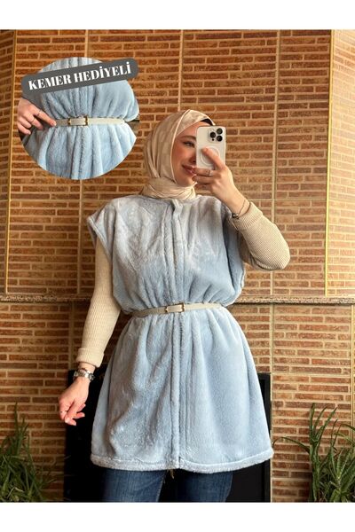 Balamony Baby Blue Plush Vest with Belt Gift