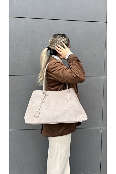 yako Sorel М'яка сукня з замші, об'ємна жіноча сумка через плече (42*25)