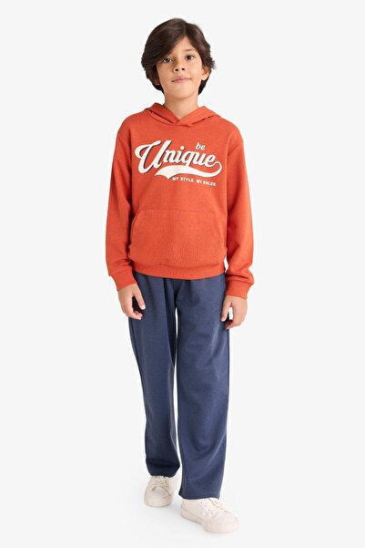 DeFacto Erkek Çocuk 2li Takım Kapüşonlu Baskılı Sweatshirt Eşofman Altı G3662A825AU