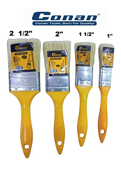 CONAN Mega 4 Pieces - Paint Brush Set in Sizes 2.5", 2", 1.5" and 1" for Pain...