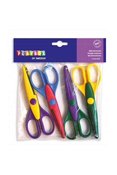 Playbox Foarfece pentru copii, set de 4 bucăți, dimensiune 15,7 cm, multicolore